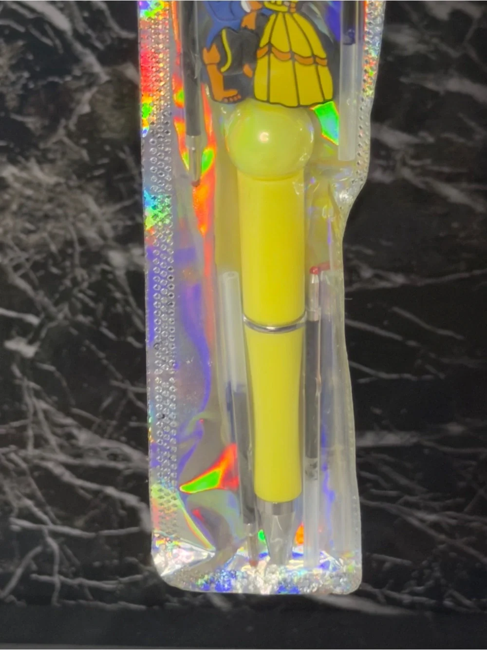 Beauty & the Beast Focal Bead Pen Black & Blue Ink